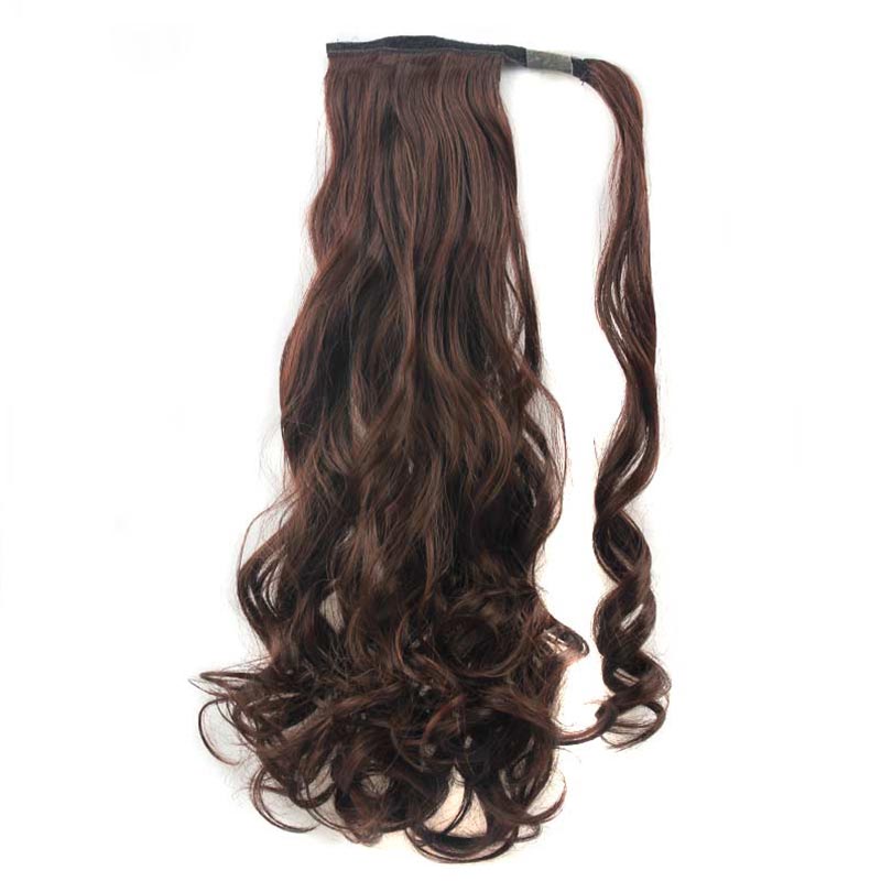 Long Curly Chemical Fiber Big Wave Hair Extension Piece Velcro Ponytail Wig Piece display picture 11