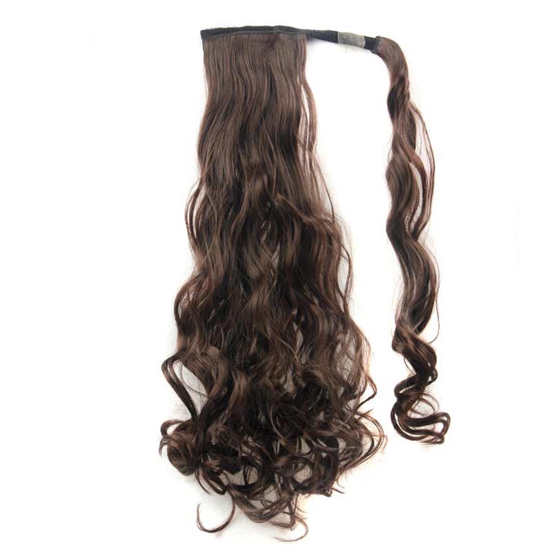 Long Curly Chemical Fiber Big Wave Hair Extension Piece Velcro Ponytail Wig Piece display picture 12
