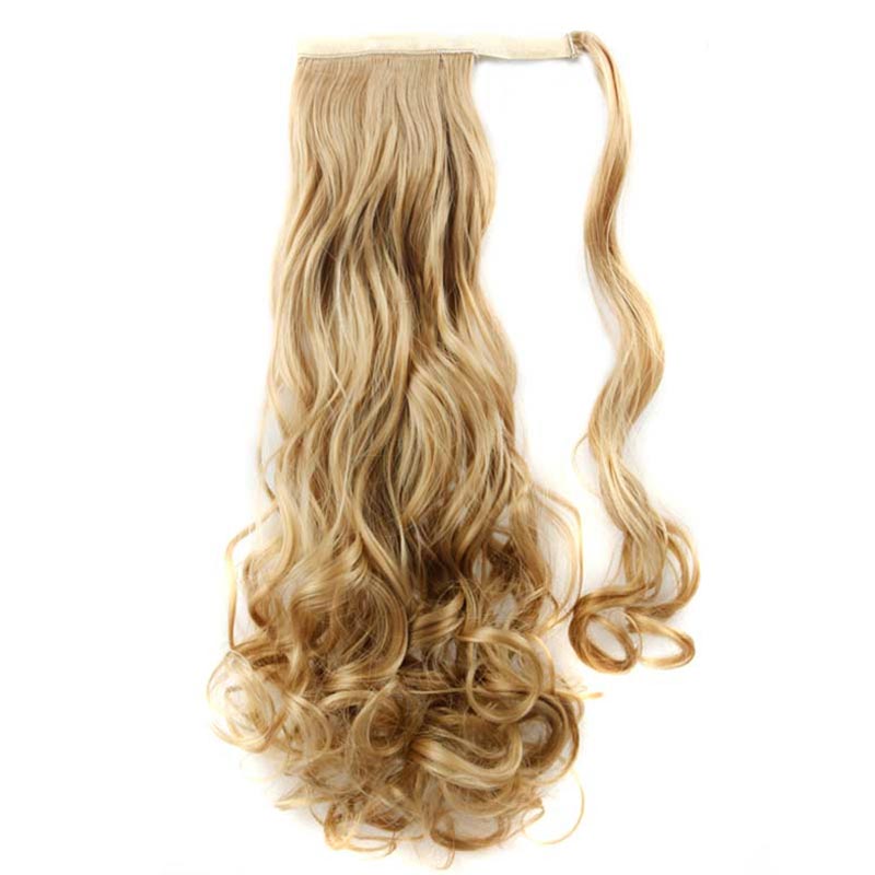 Long Curly Chemical Fiber Big Wave Hair Extension Piece Velcro Ponytail Wig Piece display picture 16