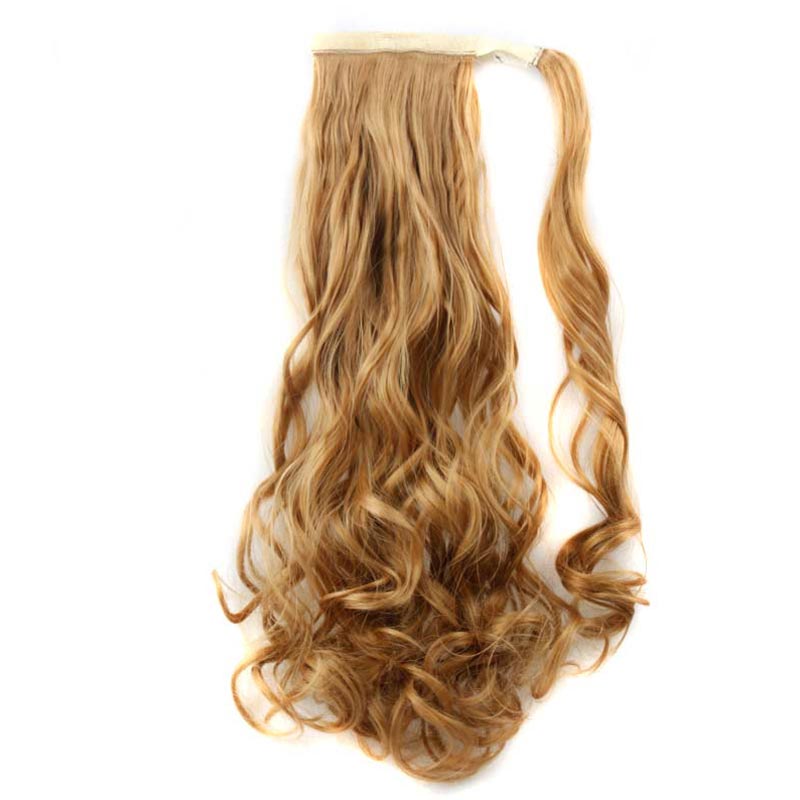 Long Curly Chemical Fiber Big Wave Hair Extension Piece Velcro Ponytail Wig Piece display picture 18