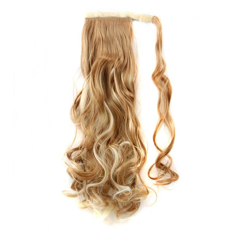 Long Curly Chemical Fiber Big Wave Hair Extension Piece Velcro Ponytail Wig Piece display picture 20