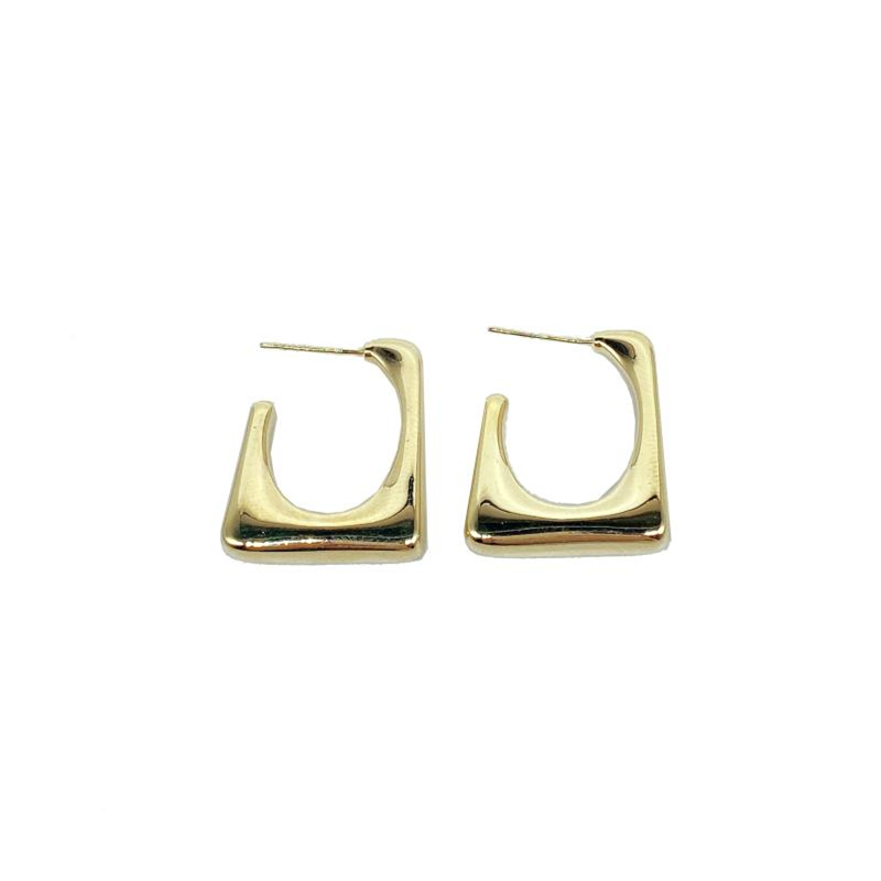 European And American Geometric Trapezoidal Square Alloy Earrings display picture 3