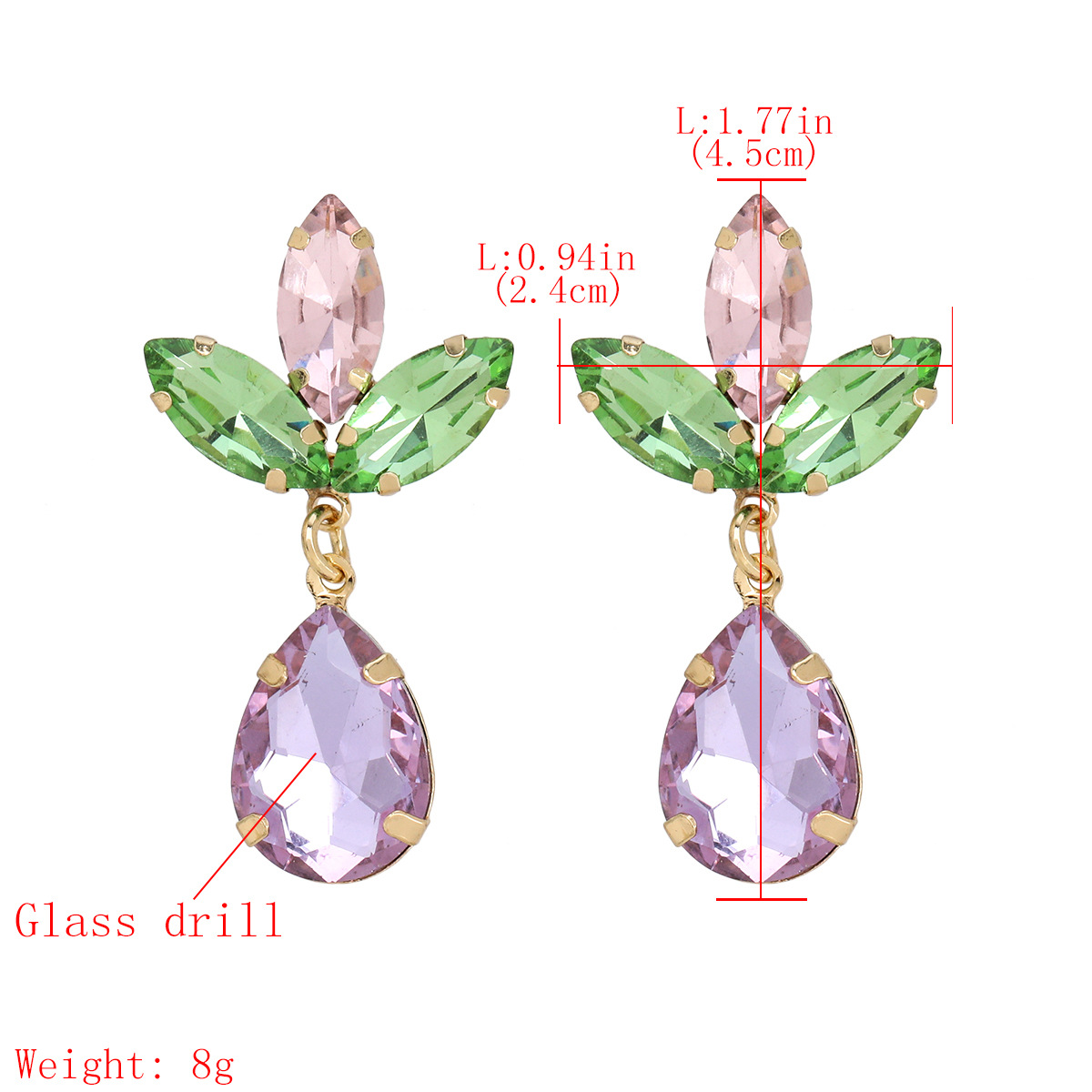 Fashion Multi-layer Drop-shaped Glass Diamond Flower Earrings display picture 1
