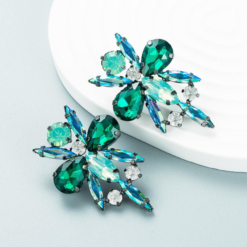 Personality Bee Rhinestone Glass Diamond Earrings Full Diamond Earrings display picture 4