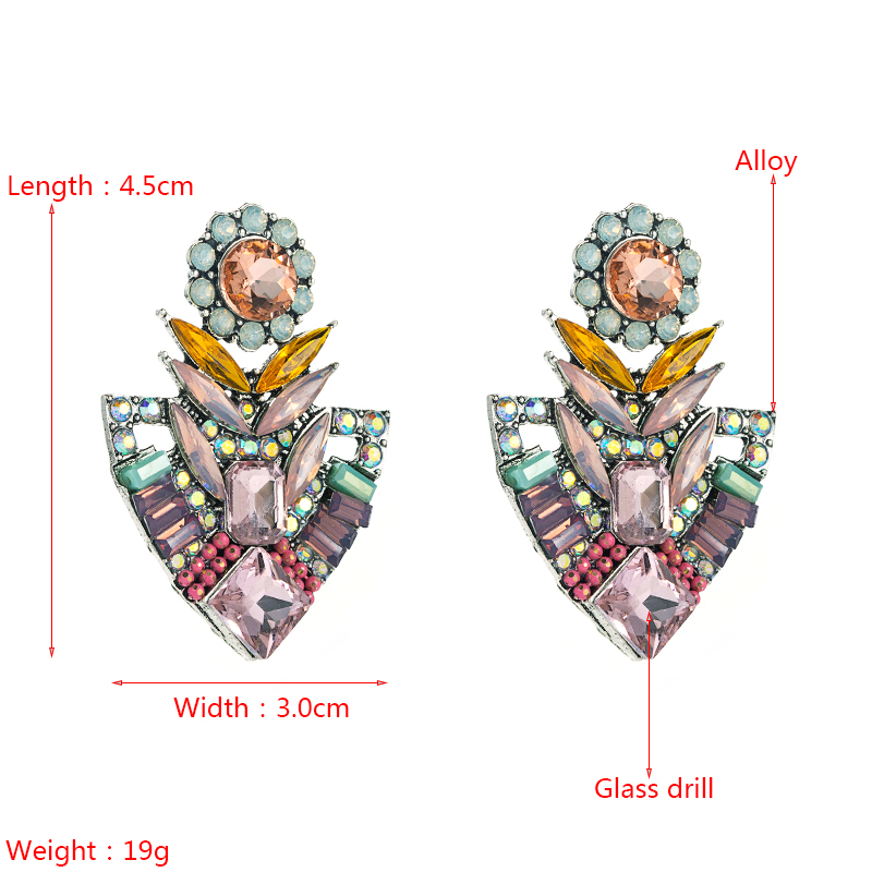 Modische Legierung Diamantbesetzte Glänzende Ohrringe Sonnenblumen-blumentopf-ohrringe display picture 1