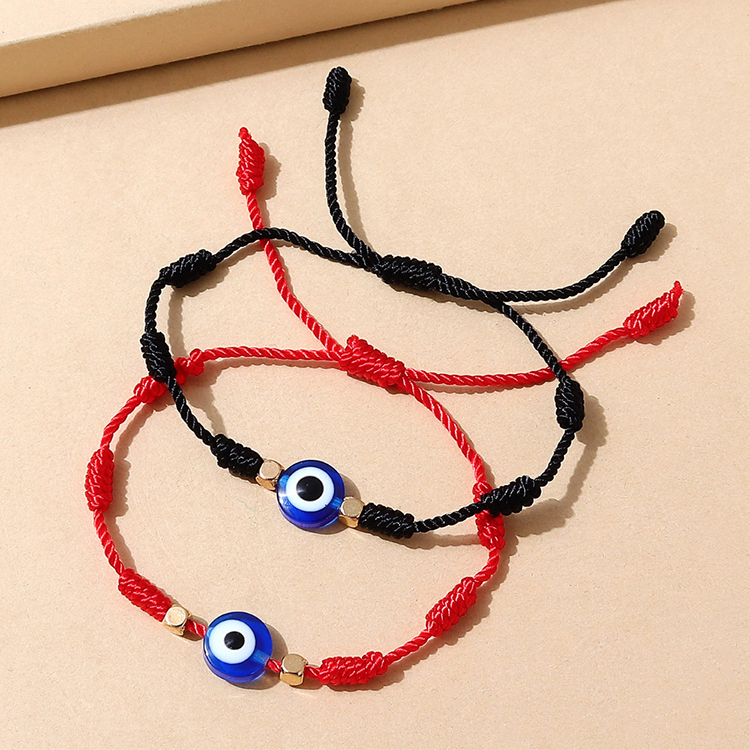 French Creative Resin Eye Pupil Braided Rope Simple Bracelet Set display picture 1