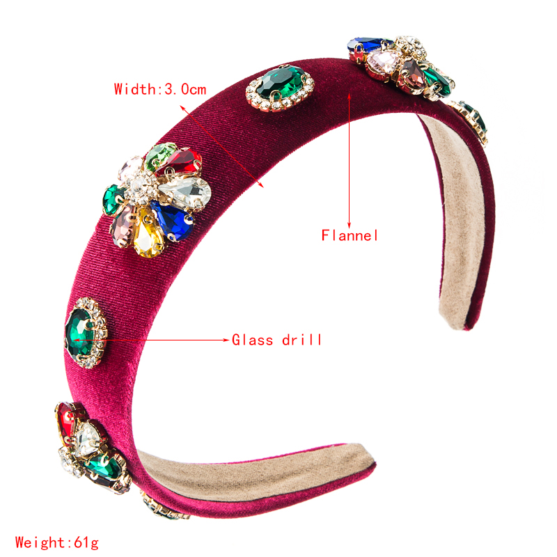 European And American Wide-edge Glass Diamond Headband Korean Hair Accessories display picture 1