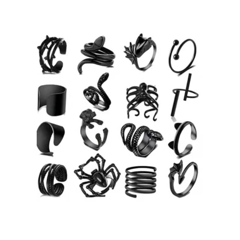 Metal Black Wrapped Animal Rings Alloy Ring display picture 7