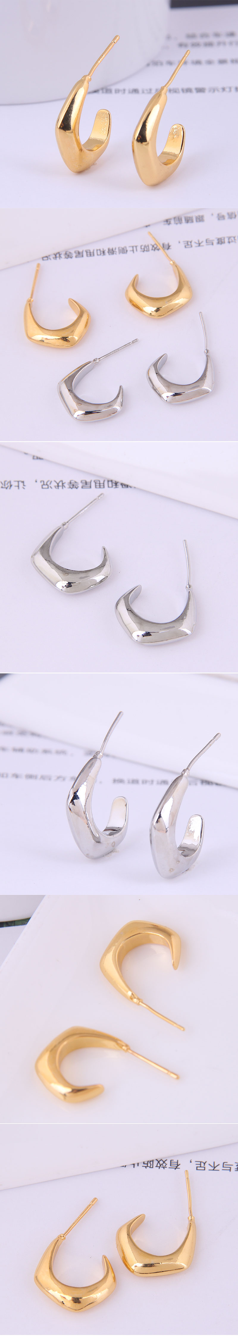 Korean Fashion Simple Geometric Polygonal Earrings display picture 1