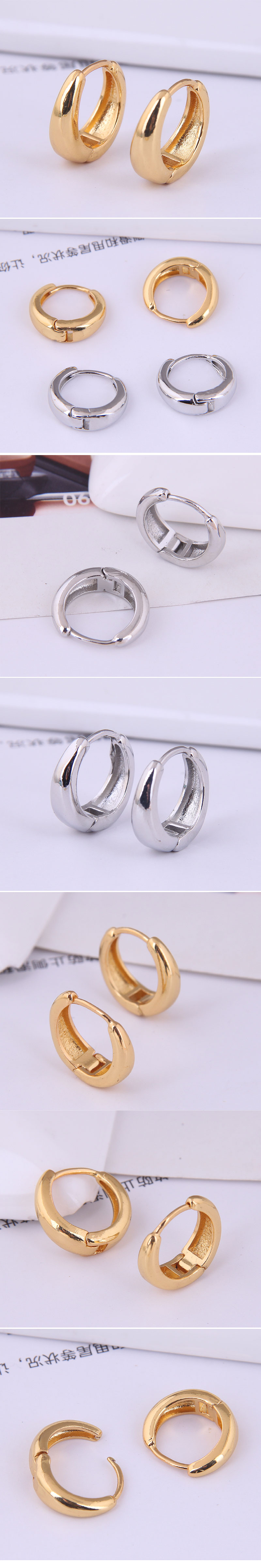 Korean Fashion Simple Glossy C-shaped Earrings display picture 1