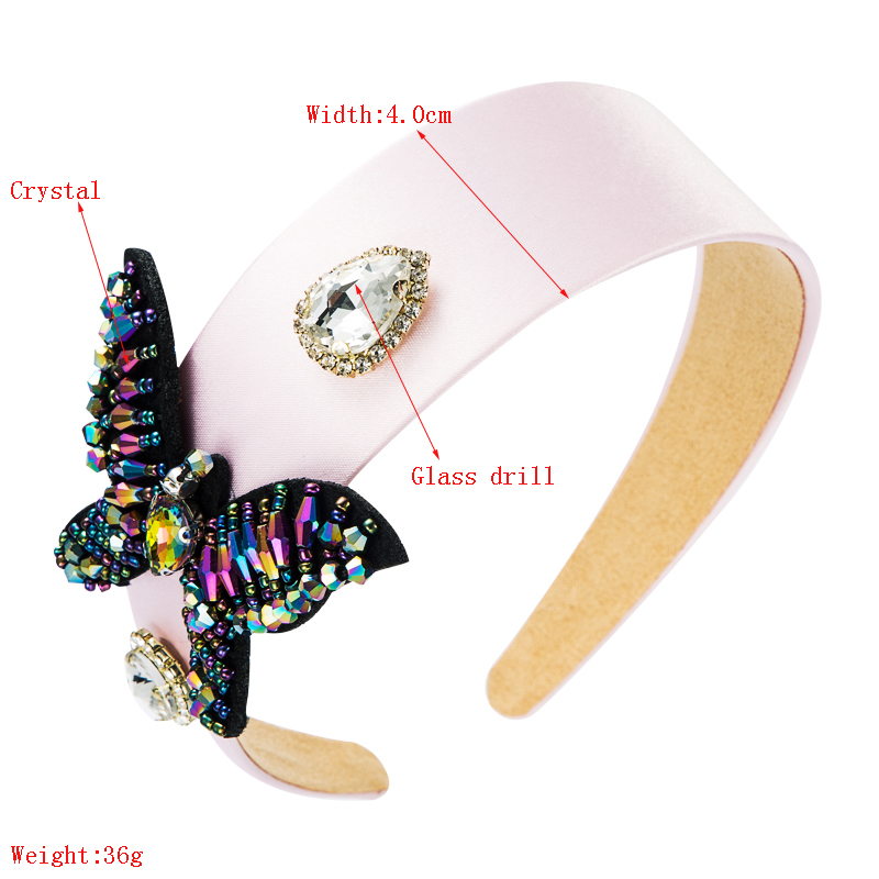 New Satin Cloth Inlaid With Rhinestones Handmade Butterfly Accessories Full Diamond Headband display picture 1