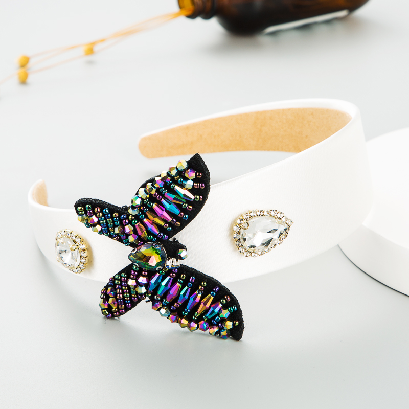 New Satin Cloth Inlaid With Rhinestones Handmade Butterfly Accessories Full Diamond Headband display picture 5