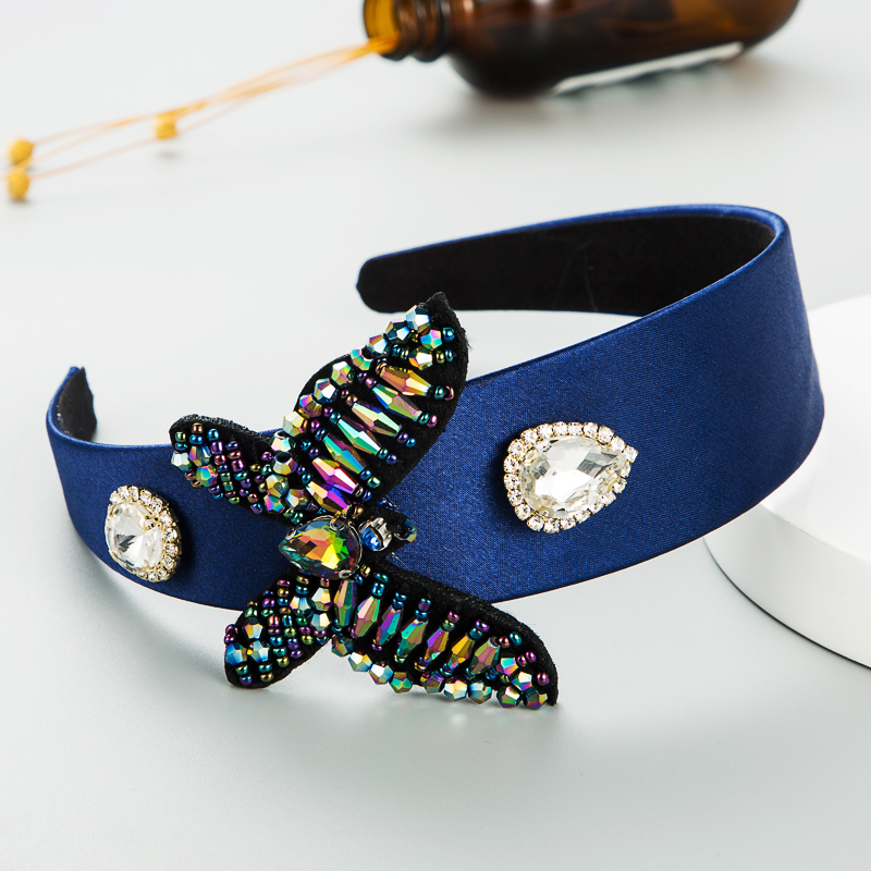 New Satin Cloth Inlaid With Rhinestones Handmade Butterfly Accessories Full Diamond Headband display picture 6