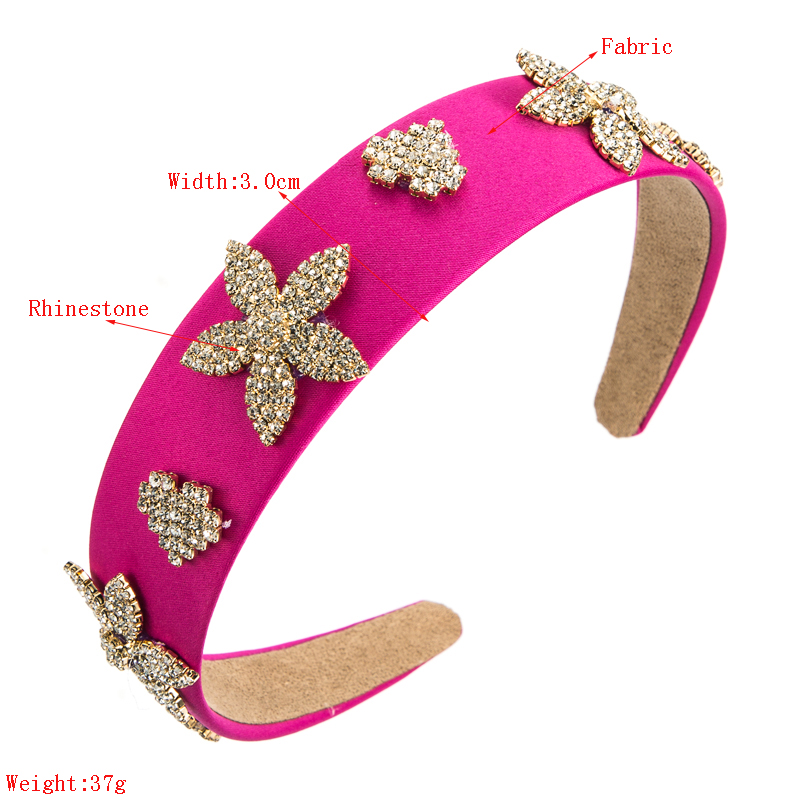 European And American Fashion Bright Color Fabric Hair Band Wide-brimmed Flower Heart-shaped Headband display picture 1