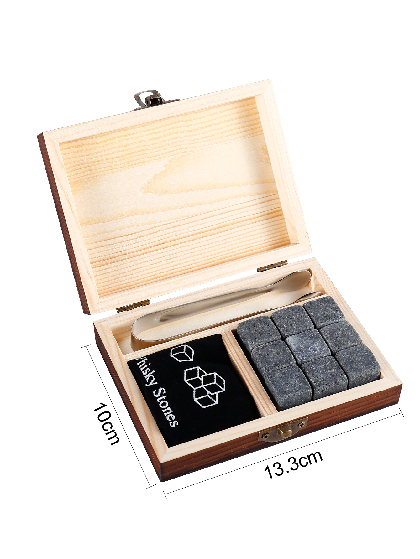 Whiskey Black Ice Wine Stone Wooden Box Set display picture 4