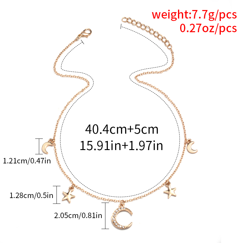 Fashion Diamond-studded Moon And Star Necklace display picture 6