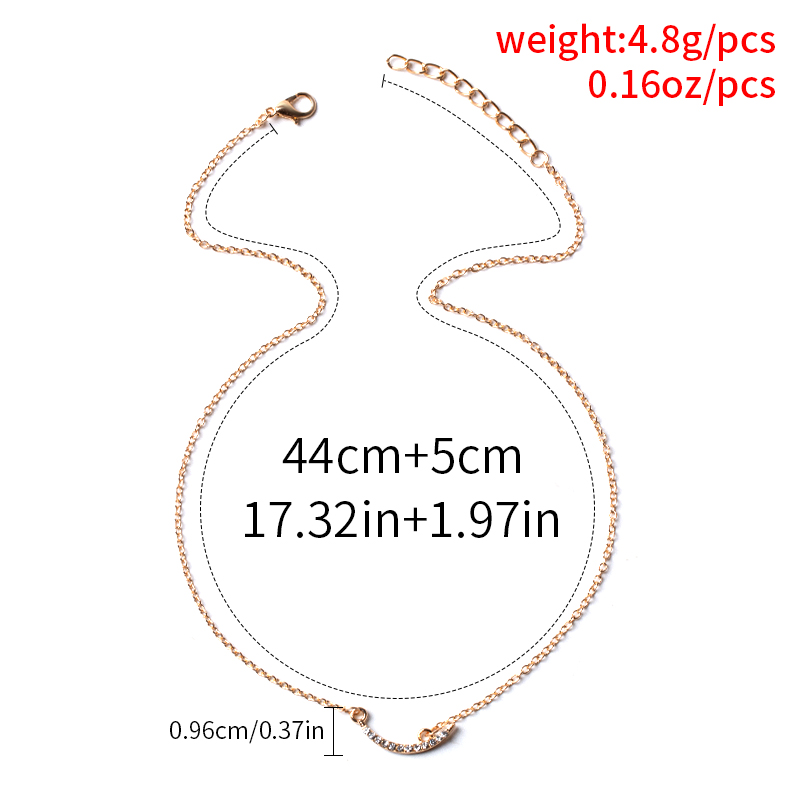 Simple Diamond Moon Necklace Wholesale Jewelry display picture 6