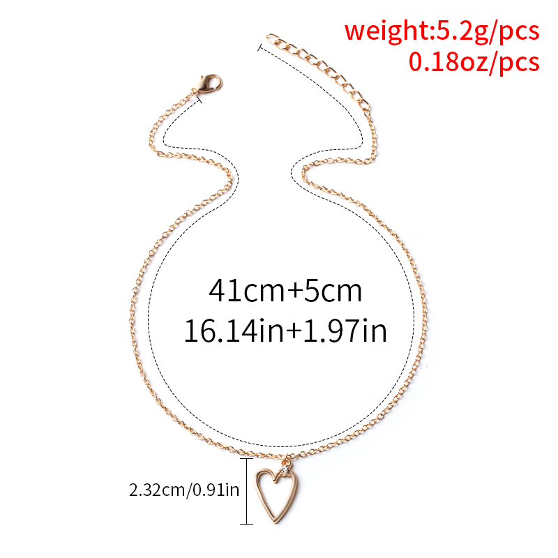 Fashion Diamond-studded Peach Heart Necklace display picture 7