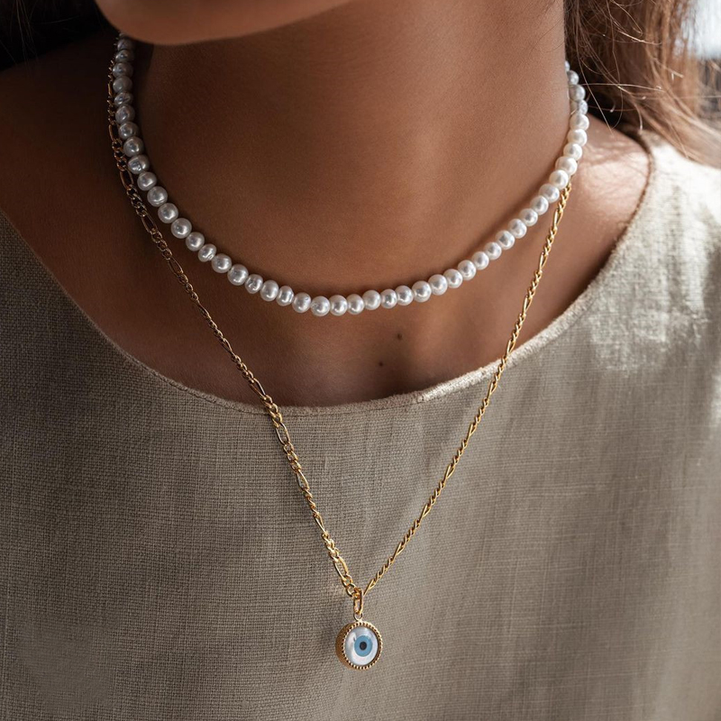 Fashion Imitation Pearl Eye Necklaces display picture 1