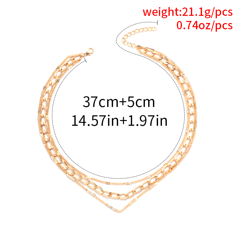 Fashion Geometric Chain Three-layer Necklace Wholesale Jewelry display picture 6