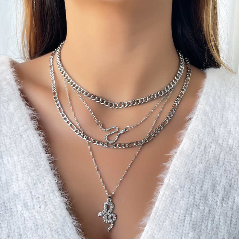 Fashion Spirit Snake Chain Four-layer Chain Necklace display picture 1