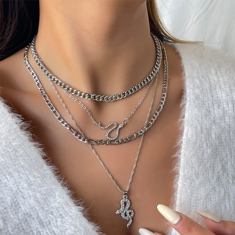 Fashion Spirit Snake Chain Four-layer Chain Necklace display picture 2