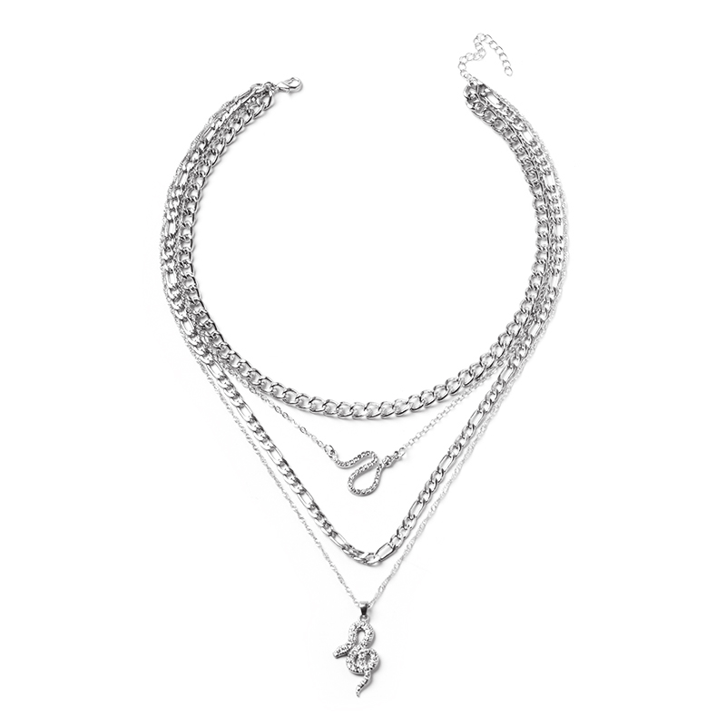 Fashion Spirit Snake Chain Four-layer Chain Necklace display picture 5