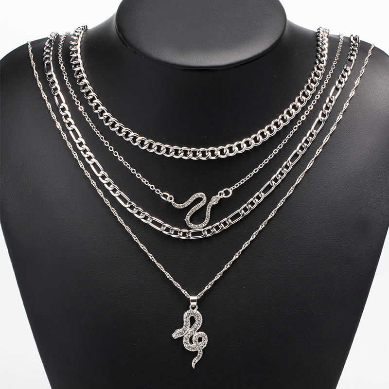 Fashion Spirit Snake Chain Four-layer Chain Necklace display picture 6