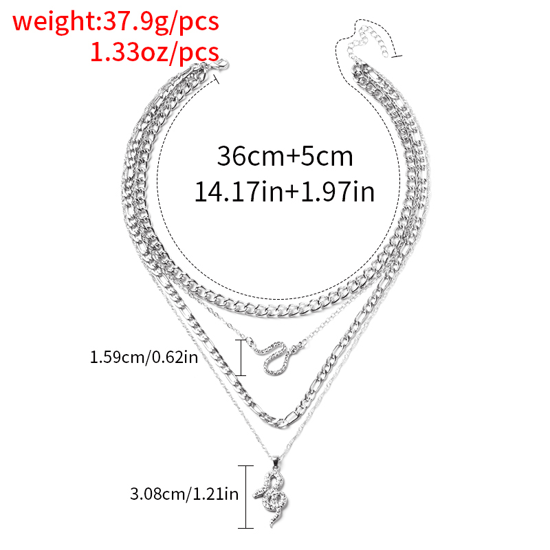 Fashion Spirit Snake Chain Four-layer Chain Necklace display picture 7