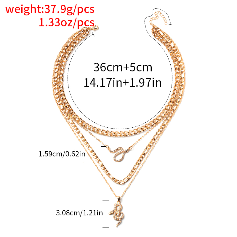 Fashion Spirit Snake Chain Four-layer Chain Necklace display picture 12