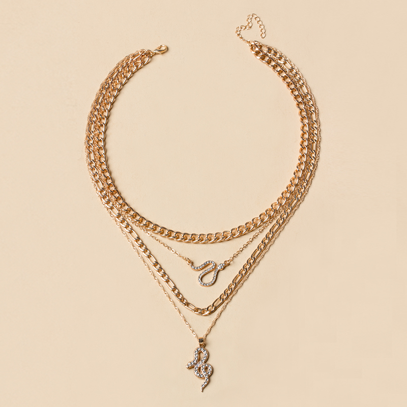 Fashion Spirit Snake Chain Four-layer Chain Necklace display picture 13