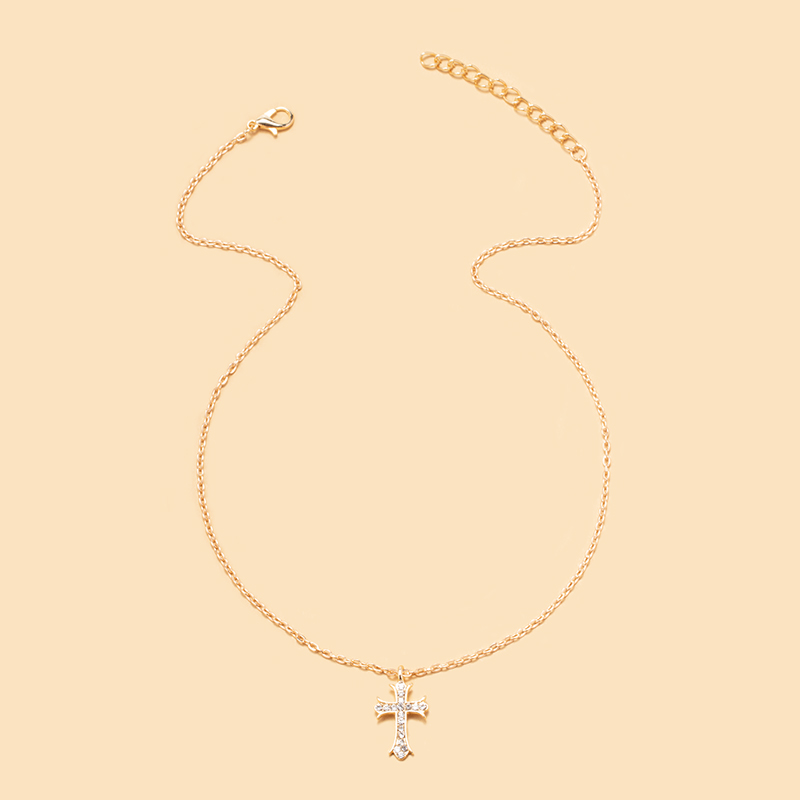 Simple Geometric Cross Pendant Necklace display picture 2