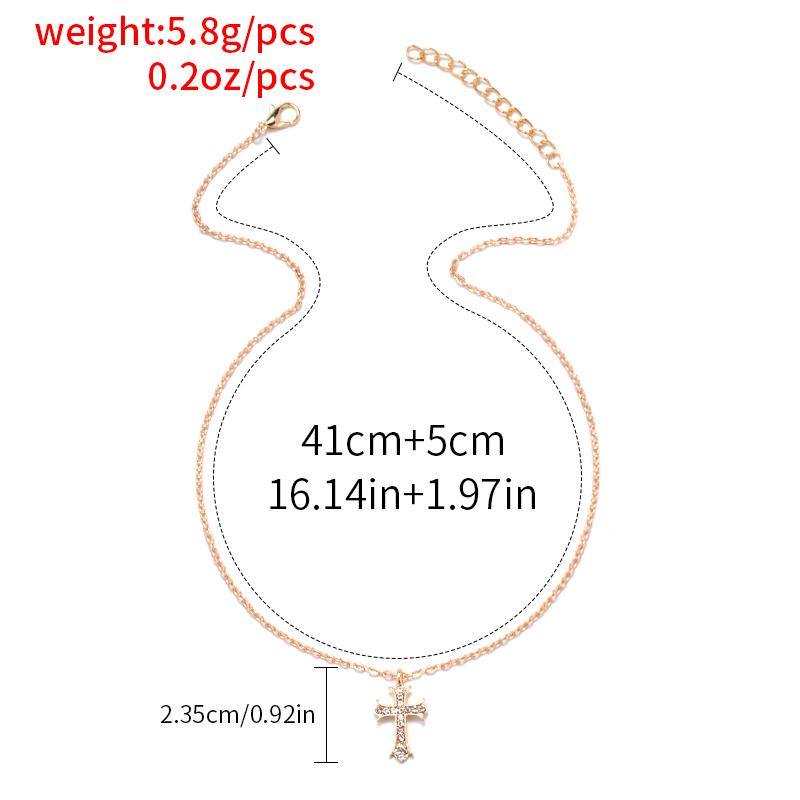 Simple Geometric Cross Pendant Necklace display picture 7