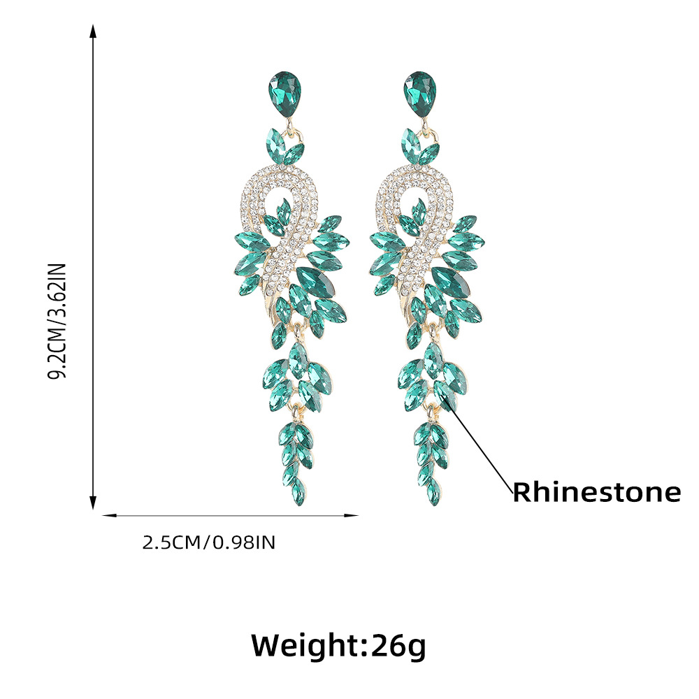 Fashion Exaggerated Alloy Diamond Rhinestone Geometric Drop Earrings display picture 1