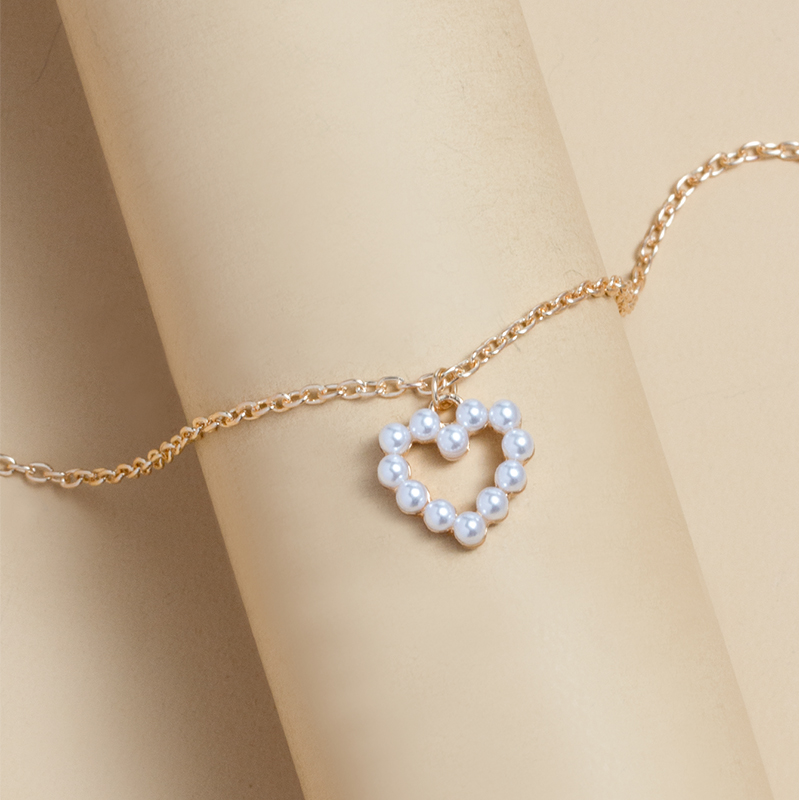 Einfacher Stil Herz Metall Künstliche Perlen Frau Halskette Mit Anhänger display picture 5