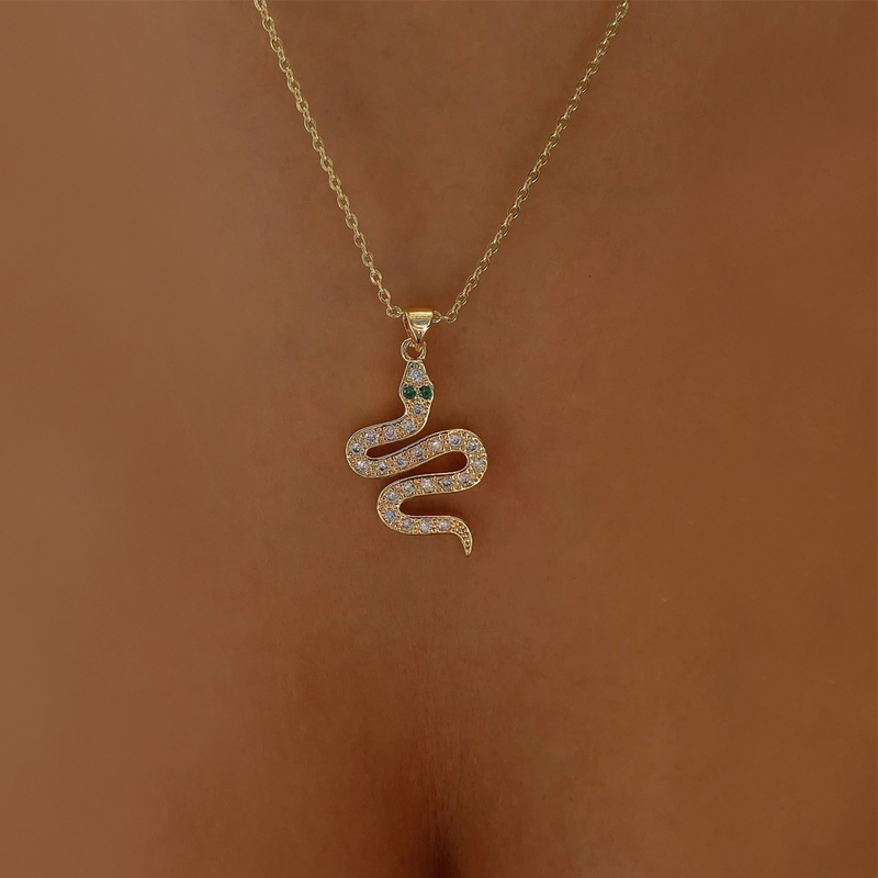 Fashion Full Diamond Snake Shape Rhinestone Necklace display picture 1