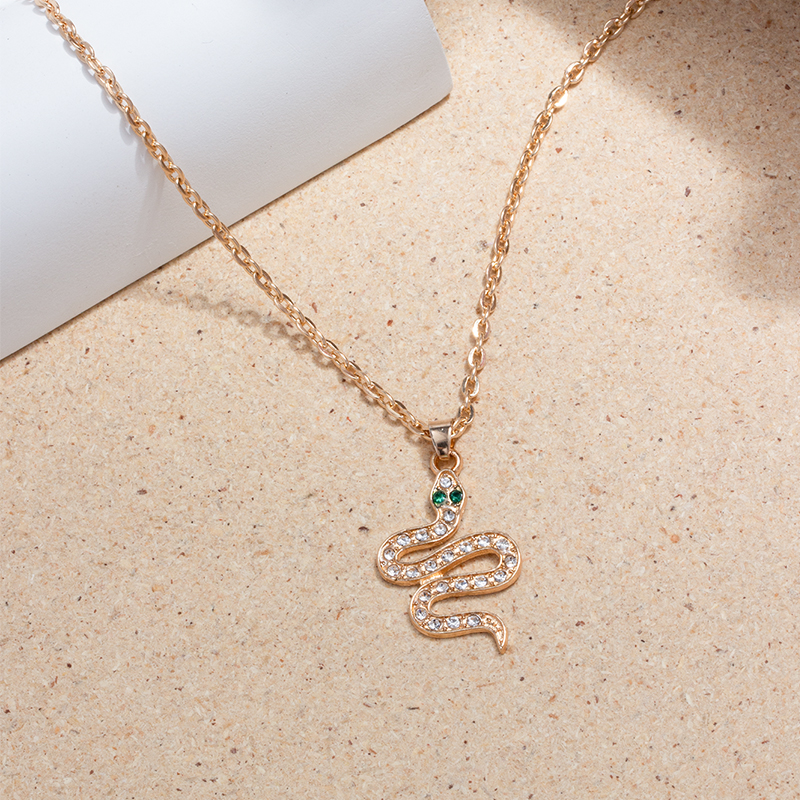 Fashion Full Diamond Snake Shape Rhinestone Necklace display picture 5