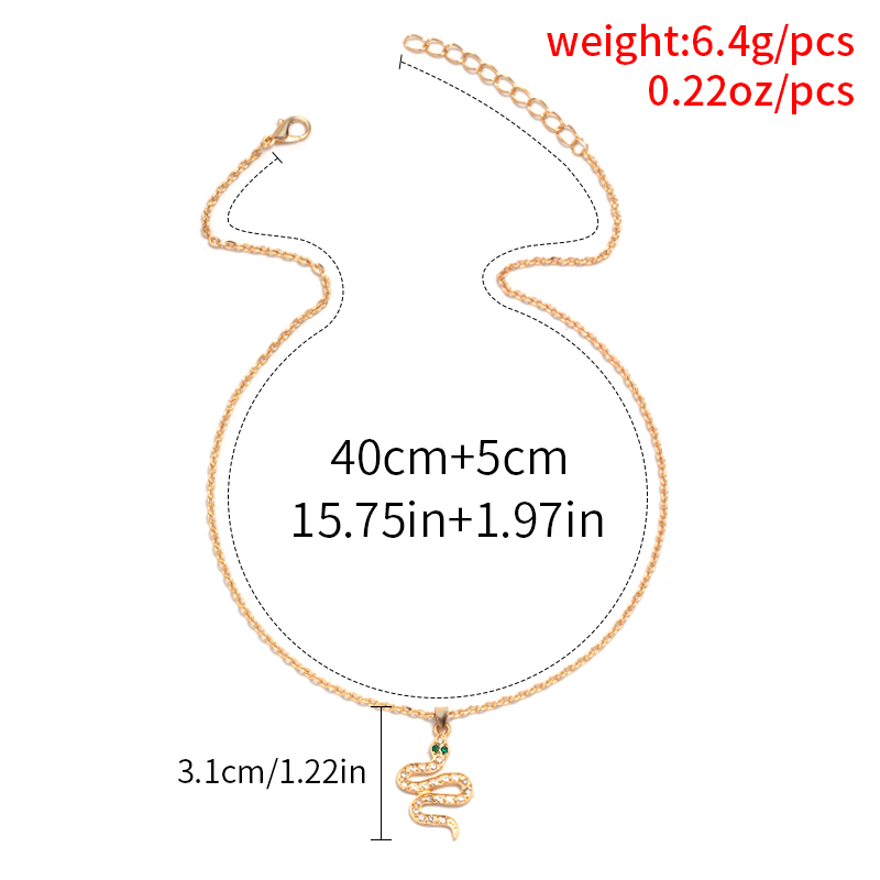 Fashion Full Diamond Snake Shape Rhinestone Necklace display picture 9