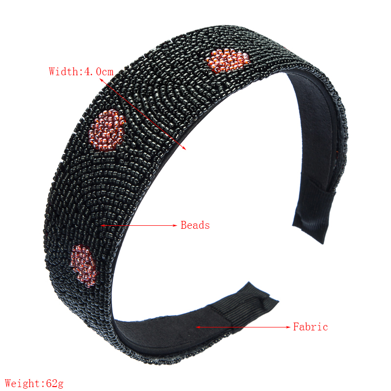 Retro Baroque Hand-beaded Wave Point Rice Bead Wide-brimmed Headband display picture 1