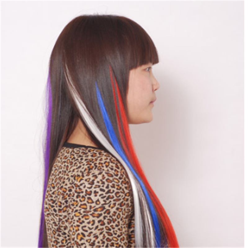 Fashionable Color Gradient One Piece Of Straight Hair Extension Piece display picture 4