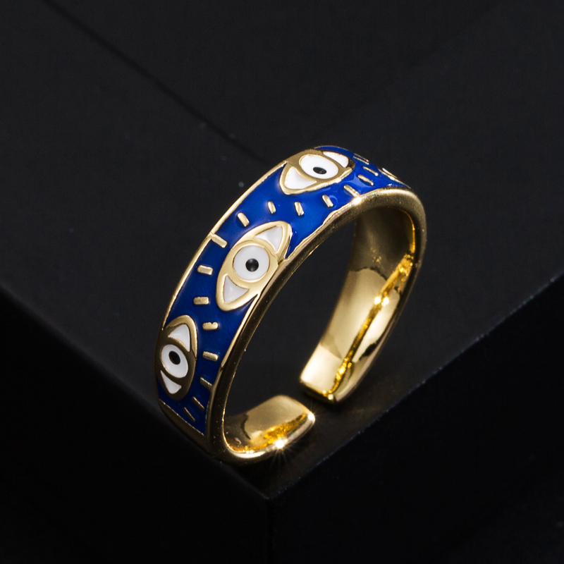 Mode Kupfer Farbe Tropfendes Öl Teufel Auge Offen Einfachen Kupfer Ring Großhandel display picture 10