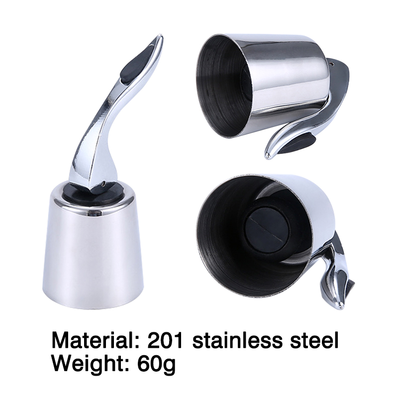 Swan Head Stainless Steel Wine Stopper display picture 3