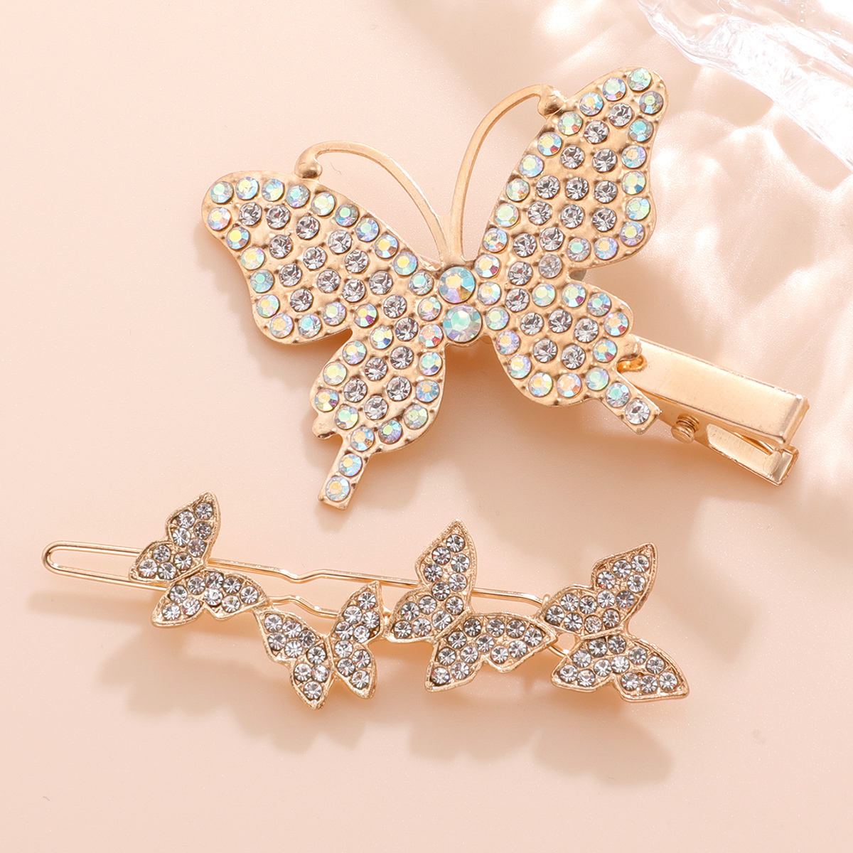 Fashion Butterfly Shape Crystal Hairpin 2-piece Set display picture 2