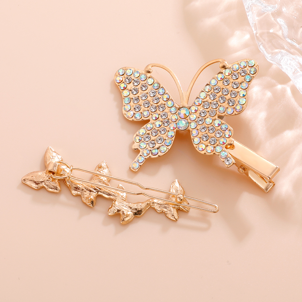 Fashion Butterfly Shape Crystal Hairpin 2-piece Set display picture 3
