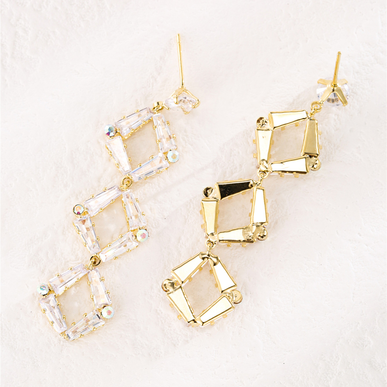New Fashion European And American Style Zircon Tassel Earrings display picture 3