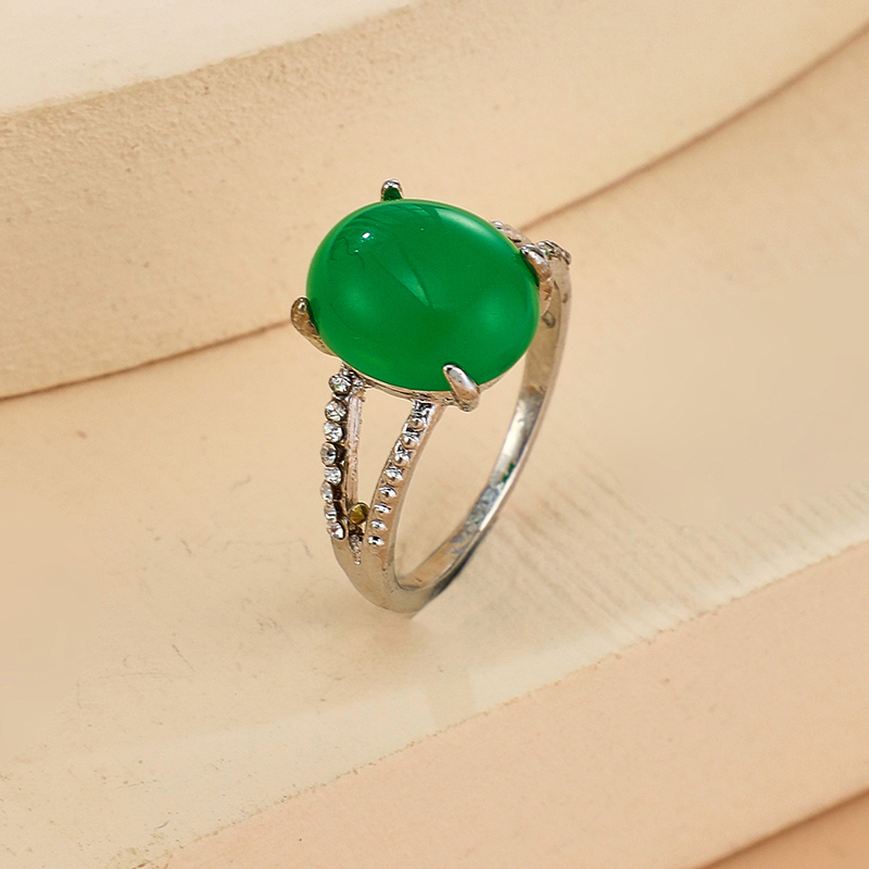 European And American Jewelry Personality Simple Green Resin Single Ring Acrylic Round Rings display picture 4
