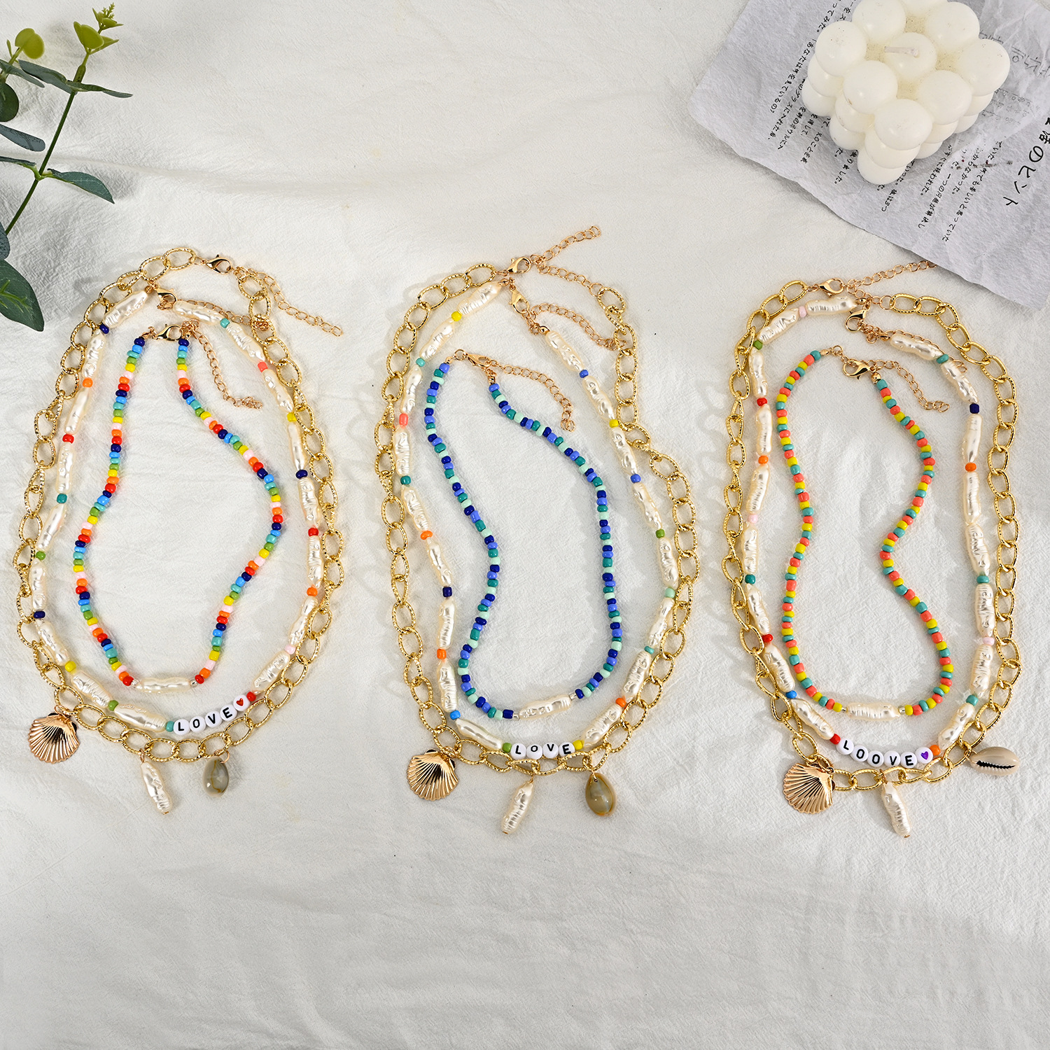 European And American Ethnic Style Multilayer Bead Shell Pendant Necklace display picture 4