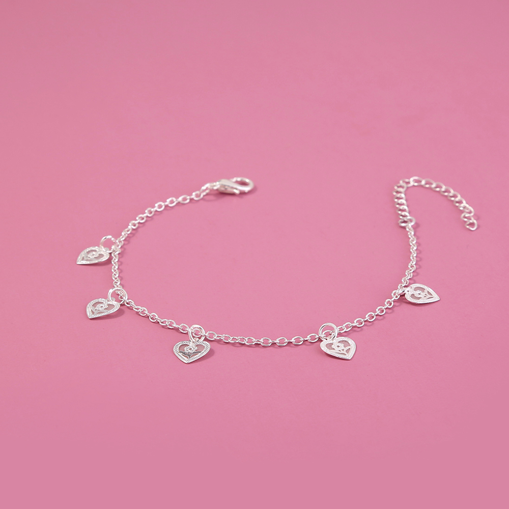 Fashion Simple Design Sense Accessories Metal Peach Heart Fluorescent Bracelet Anklet Wholesale display picture 5