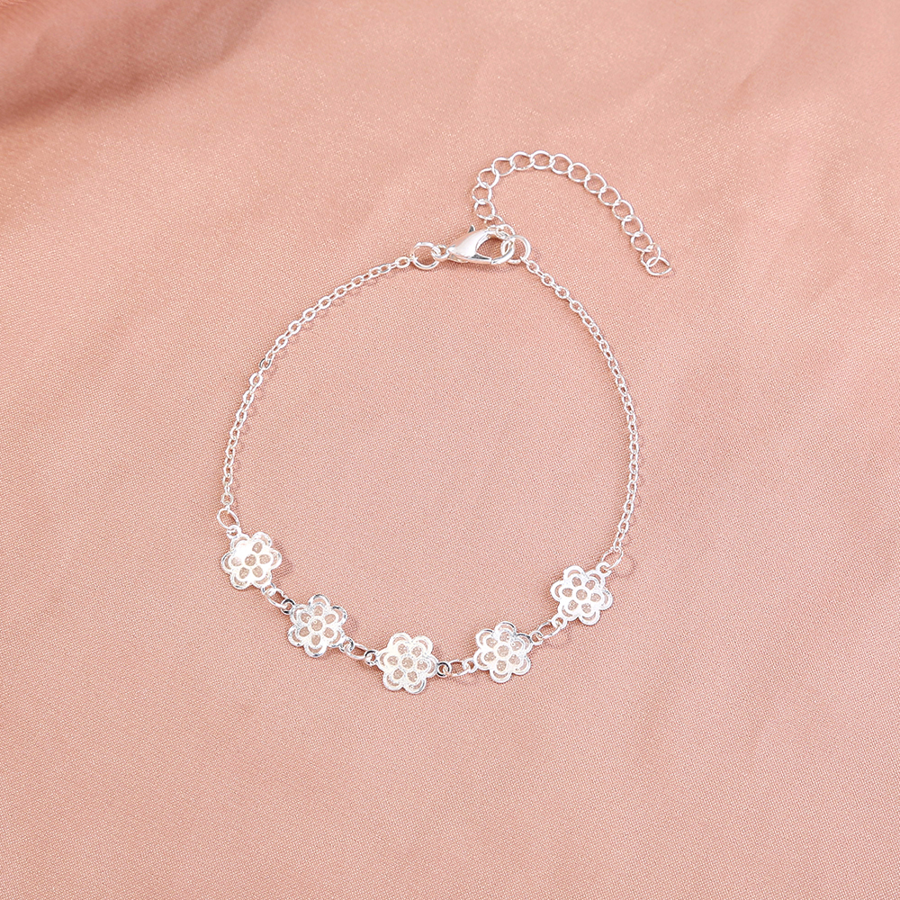 Simple Design Sense Accessories Metal Geometric Sunflower Fluorescent Bracelet Anklet Wholesale display picture 8