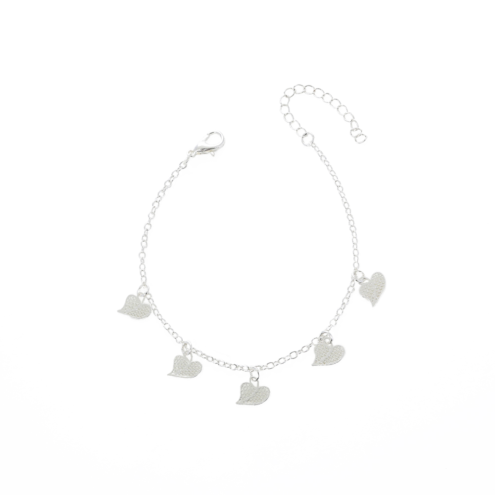 Simple Design Accessories Metal Fluorescent Geometric Peach Heart Pendant Bracelet Anklet display picture 2